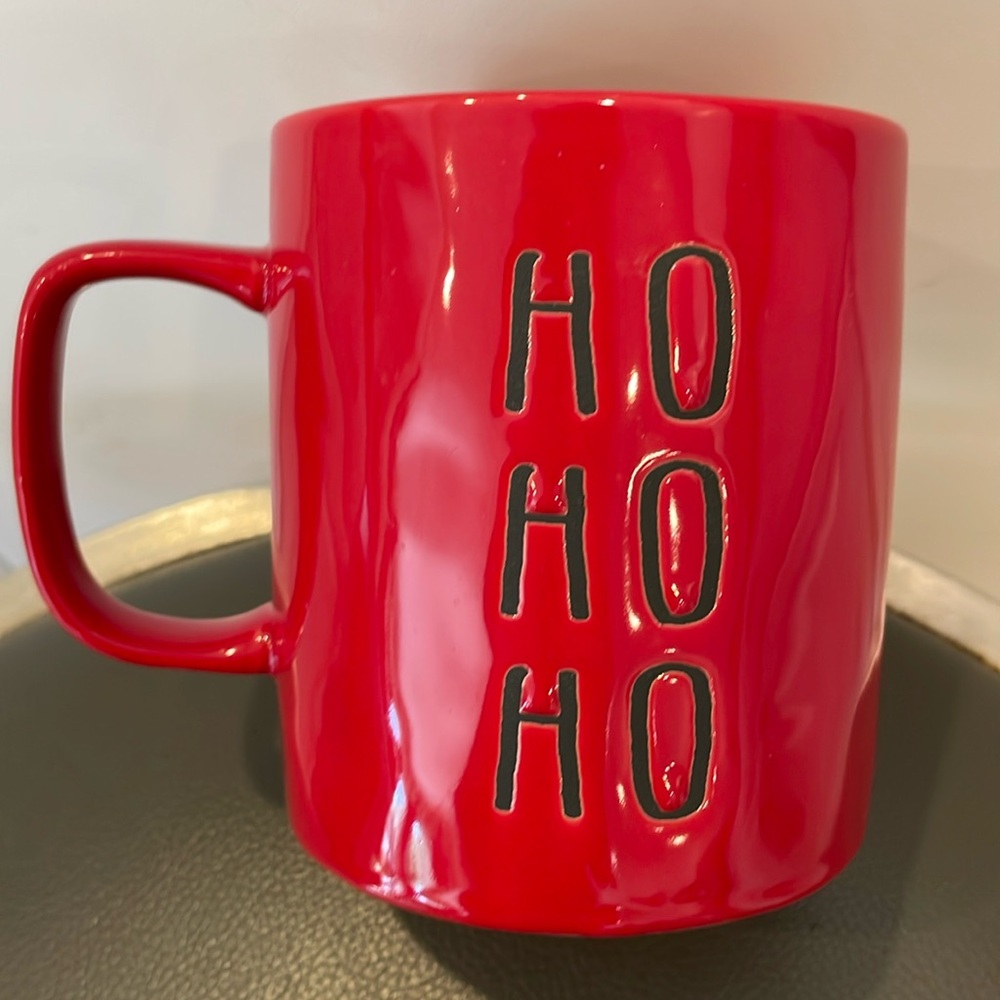 New Large Global Design Connections Holiday “HO HO HO” Mug Ceramic Red/Black
